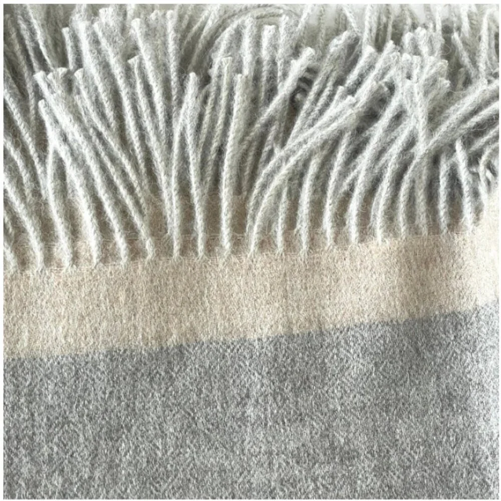 ARTZNL 100% Baby Alpaca ECO Throw Undyed Blanket Large Gray All Season Luxury - Picture 8 of 11